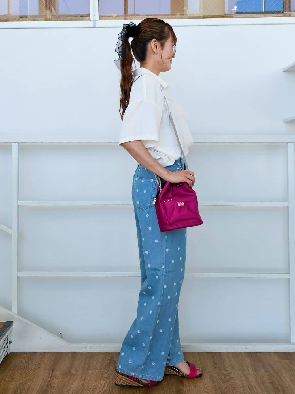 ゆゆさんの「SHOO･LA･RUE｜【S-LL】一枚でサマ見え チュールドッキングシャツ」を使ったコーディネート