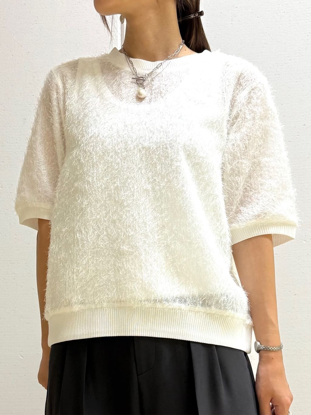 mamiさんの「INDIVI｜ヘアリージャカードトップス」を使ったコーディネート