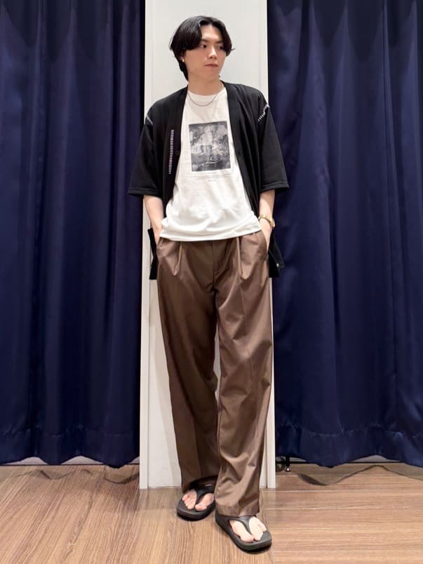 Tightさんの「THE SHOP TK｜ツイルステッチ半袖カーディガン【洗濯機OK/接触冷感】」を使ったコーディネート