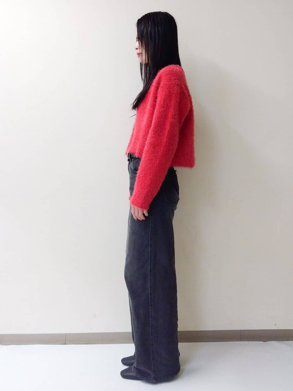 yuriさんの「OPAQUE.CLIP｜シャギーショートカーディガン【洗濯機OK】《6col》」を使ったコーディネート