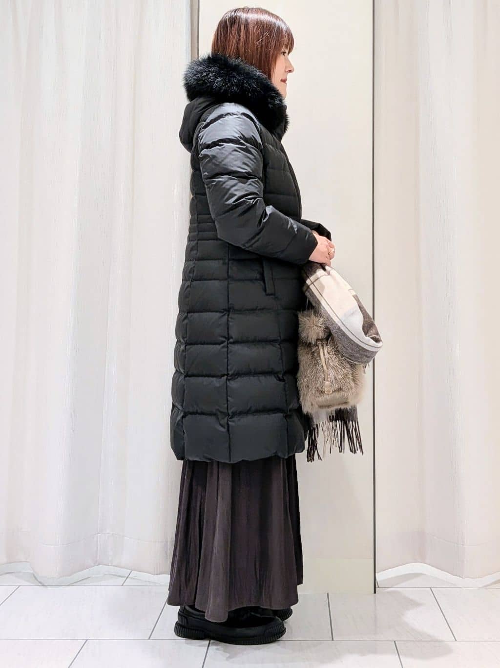Onumaさんの「UNTITLED｜【はっ水機能/フード取り外し可/防寒】ロングダウンコート」を使ったコーディネート