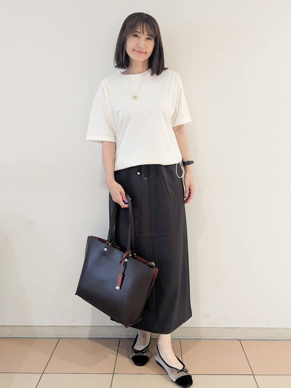 Miさんの「OPAQUE.CLIP｜裾ドロストTシャツ【洗濯機洗い可】」を使ったコーディネート
