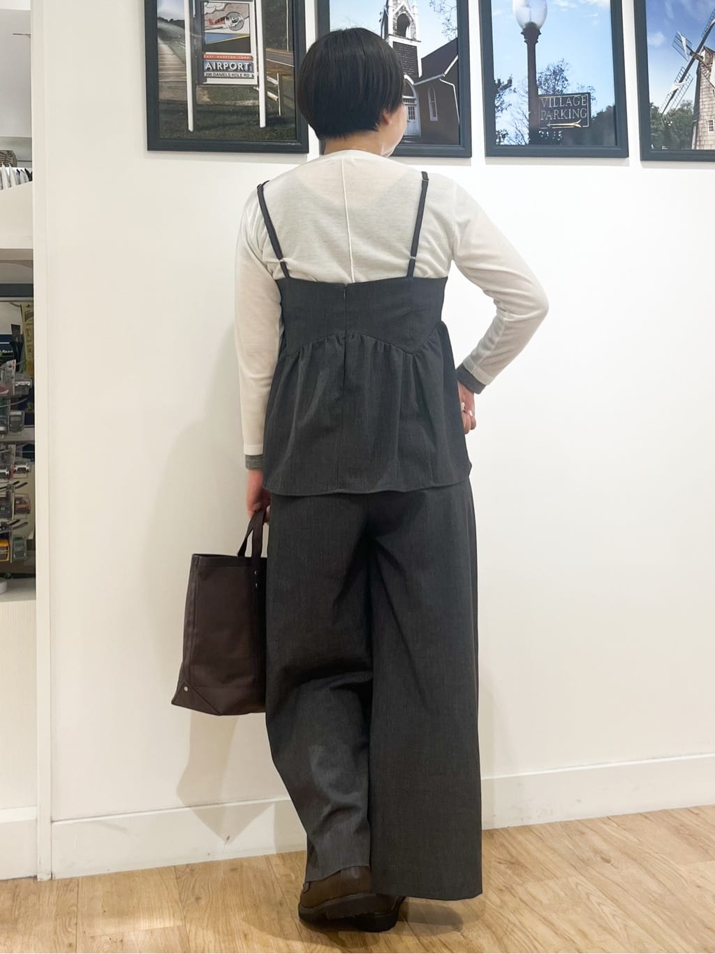 Asukaさんの「Dessin｜【セットアップ可・洗える】ハイウエストタックパンツ」を使ったコーディネート