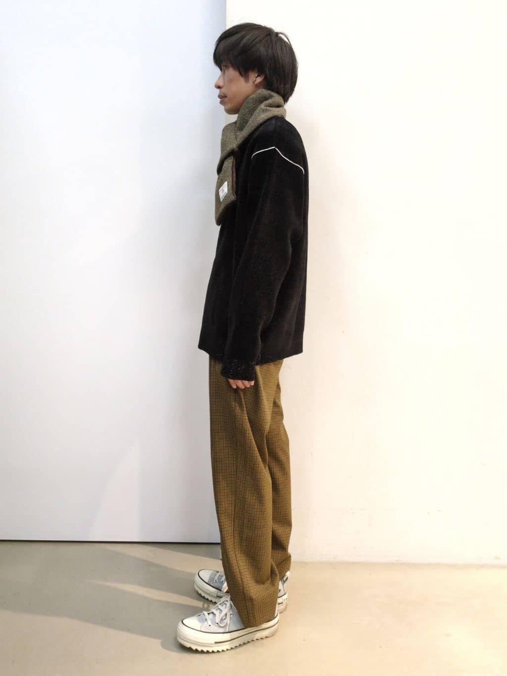 takeさんの「THE SHOP TK｜【包み込まれるような柔らかさ】配色モールニット 洗濯機OK」を使ったコーディネート