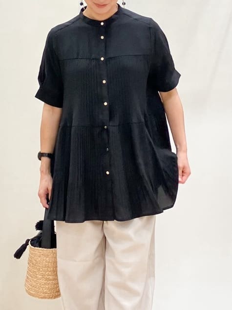 Keiさんの「grove｜【体型カバー】ラフに着たい　ティアードプリーツブラウス」を使ったコーディネート