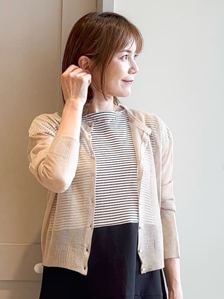 yamakoさんの「grove｜【雑誌掲載】洗えるシアーカーディガン」を使ったコーディネート