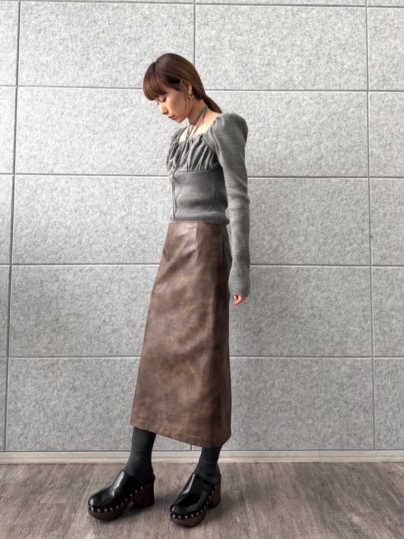 designer yukaさんの「CODE A｜femi gather rib knit」を使ったコーディネート