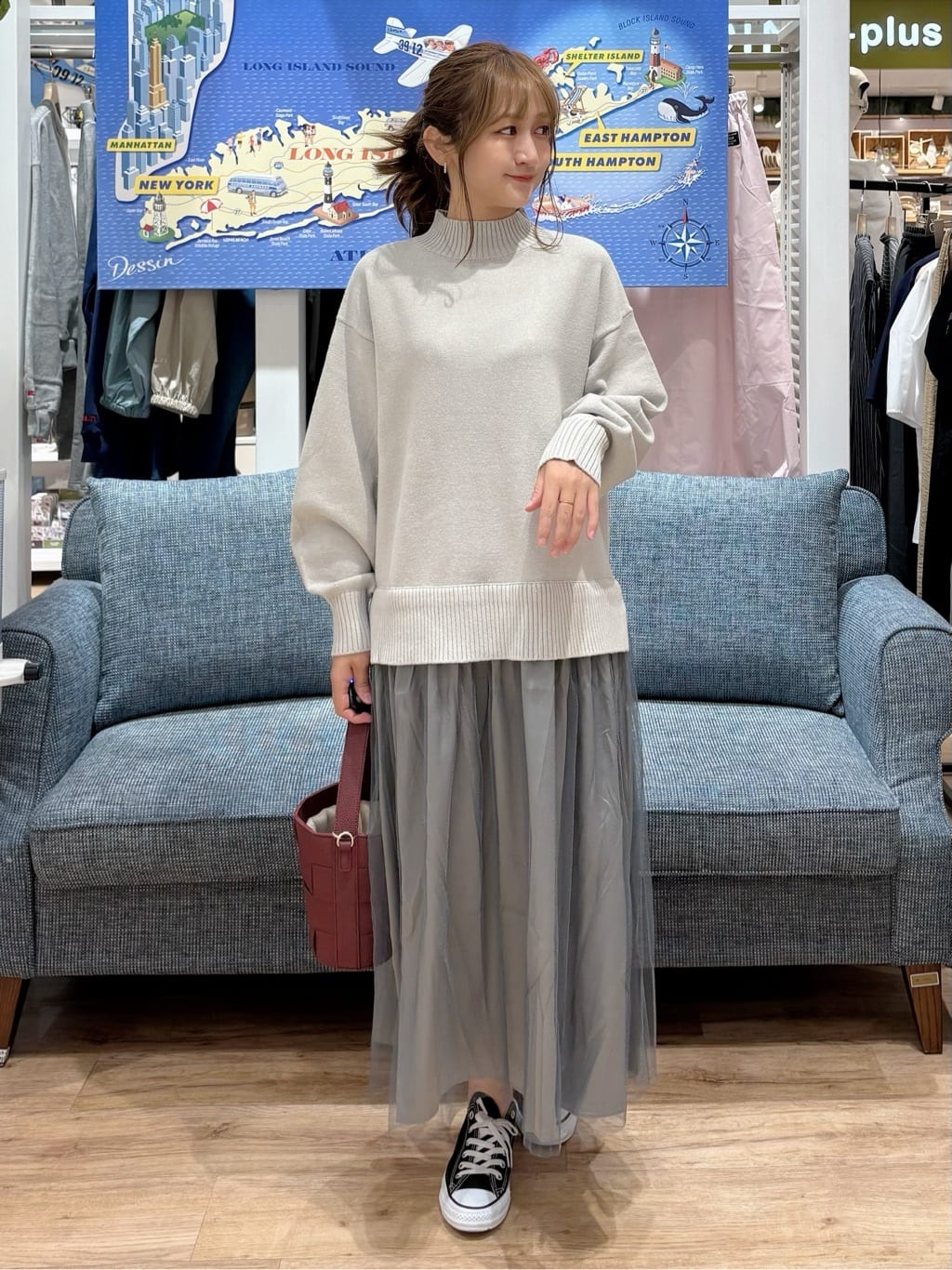yuinaさんの「Dessin｜【洗える】ニットチュールドッキングワンピース」を使ったコーディネート