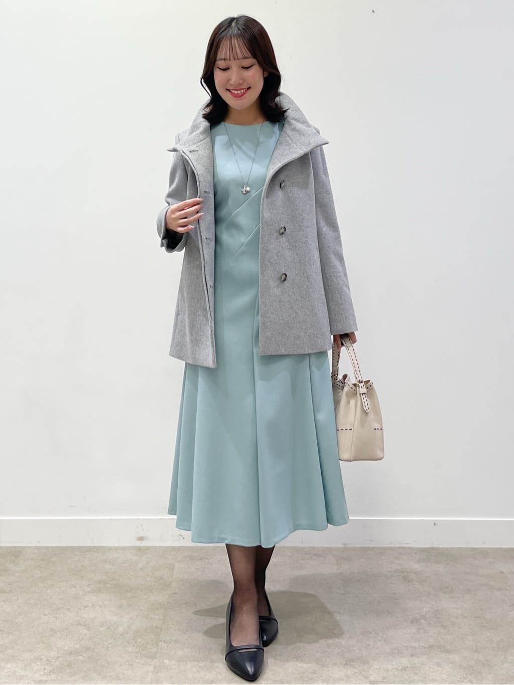 yukariさんの「Reflect｜【SS-4Lサイズ／衿が顔に当たらない◎】スタンドネックミドルコート」を使ったコーディネート