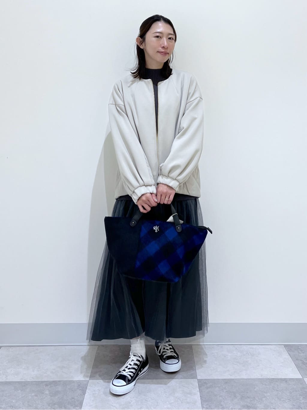 canaさんの「Dessin｜【洗える】ニットチュールドッキングワンピース」を使ったコーディネート