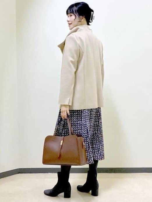  beni_gingerさんの「Reflect｜【SS-4Lサイズ／衿が顔に当たらない◎】スタンドネックミドルコート」を使ったコーディネート