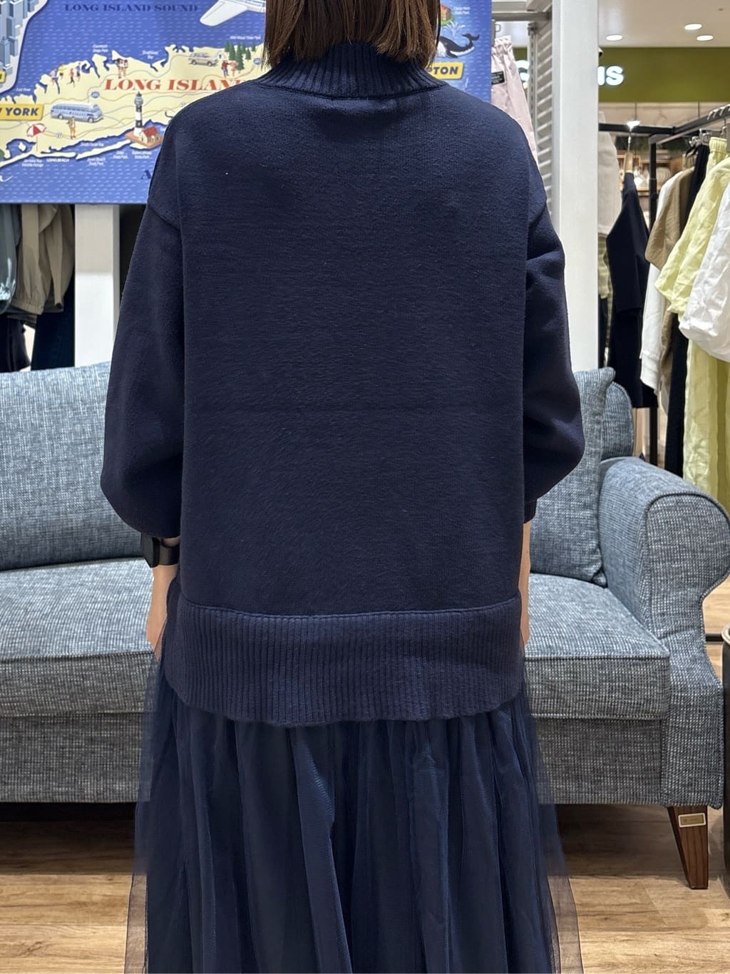risaさんの「Dessin｜【洗える】ニットチュールドッキングワンピース」を使ったコーディネート