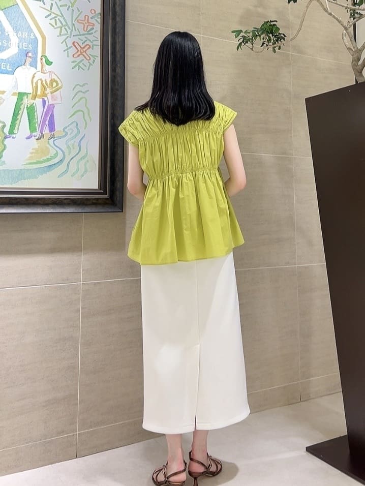 sechiさんの「UNTITLED｜【後ろウエストゴム/ストレッチ性/オンオフ】ジャージナロースカート」を使ったコーディネート
