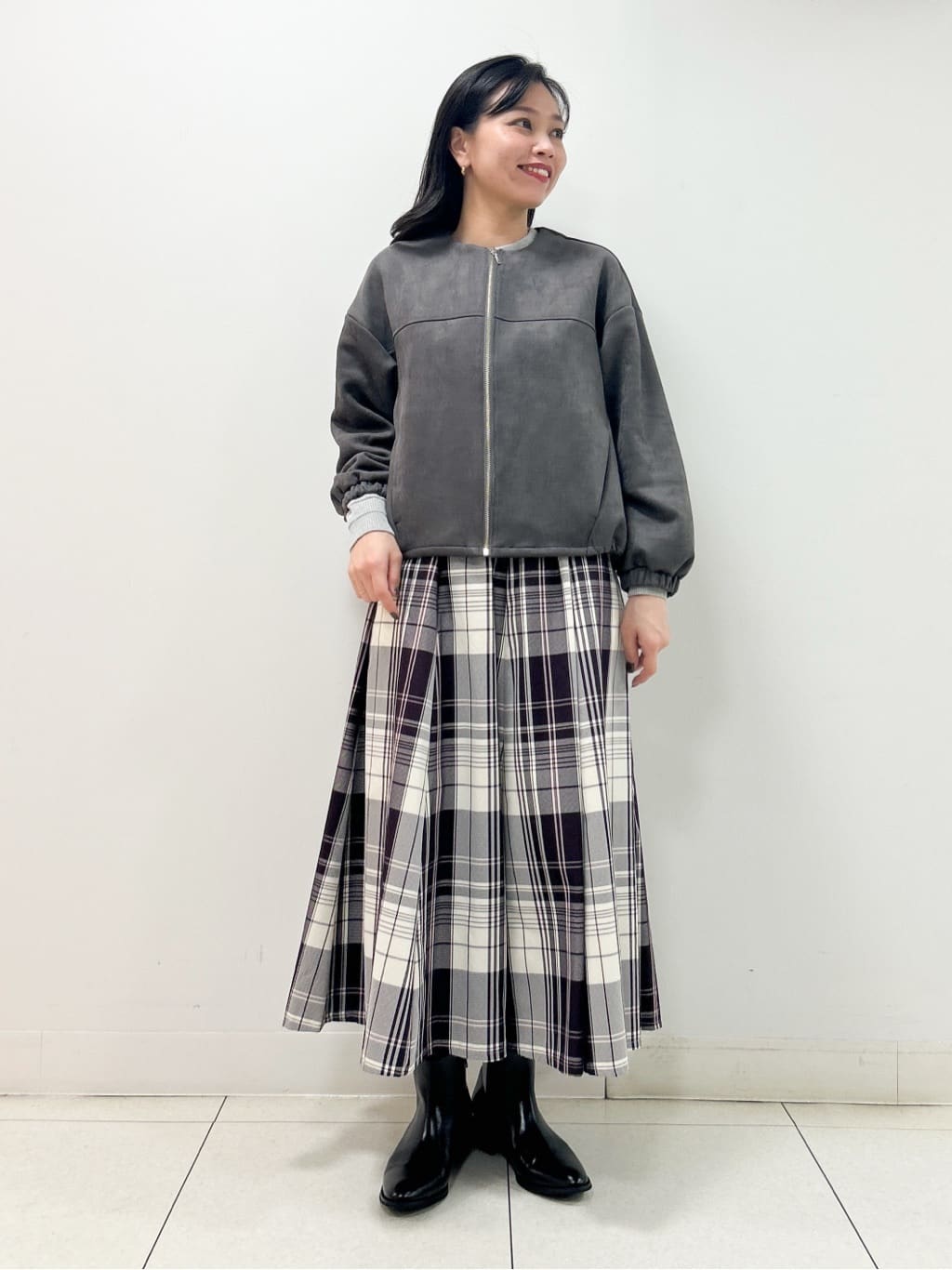 Kaiさんの「Dessin｜【セットアップ可・洗える】マシュマロスウェードジップブルゾン」を使ったコーディネート