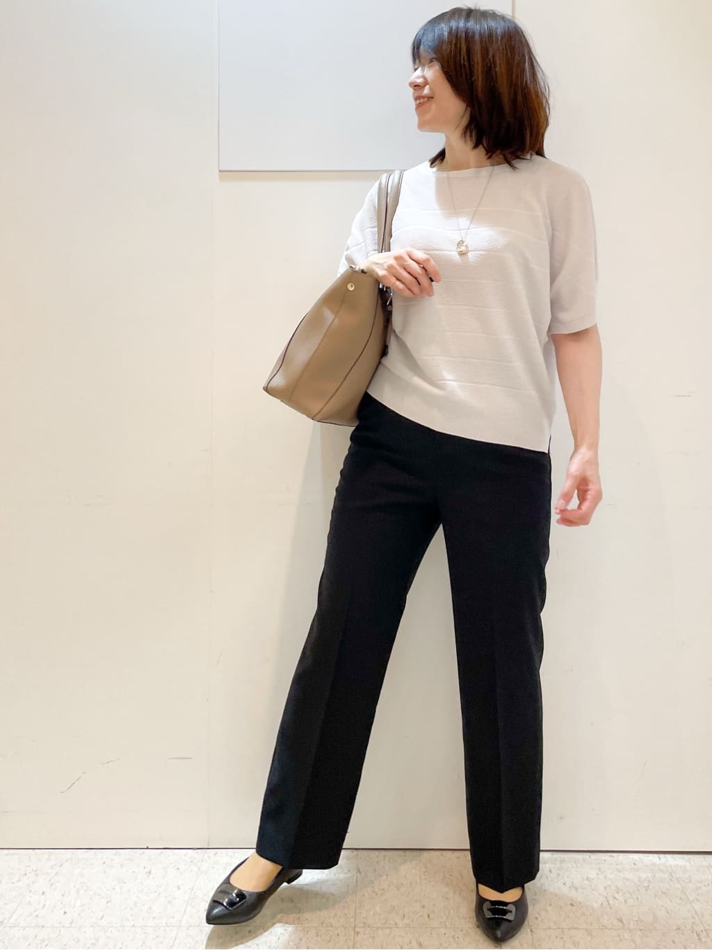 めいさんの「Reflect｜【マシンウォッシュ可】リネンライクフレアパンツ」を使ったコーディネート
