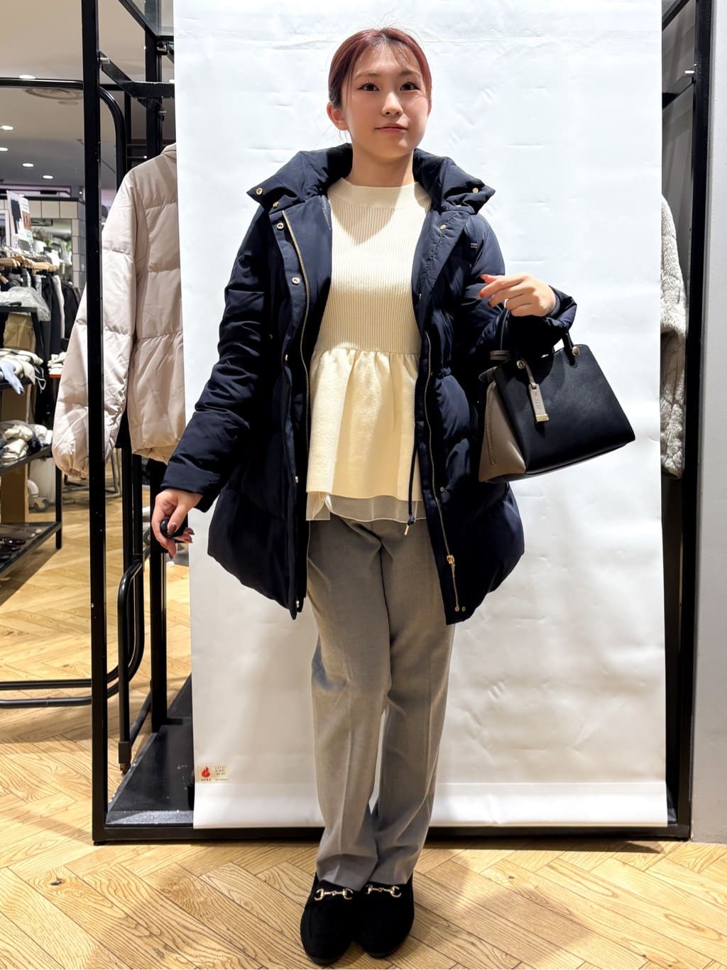 ふうかさんの「index｜KAWADAダウンドロストミドルコート【撥水／洗濯機OK／2WAY／静電気防止裏地】《XS～3L》」を使ったコーディネート