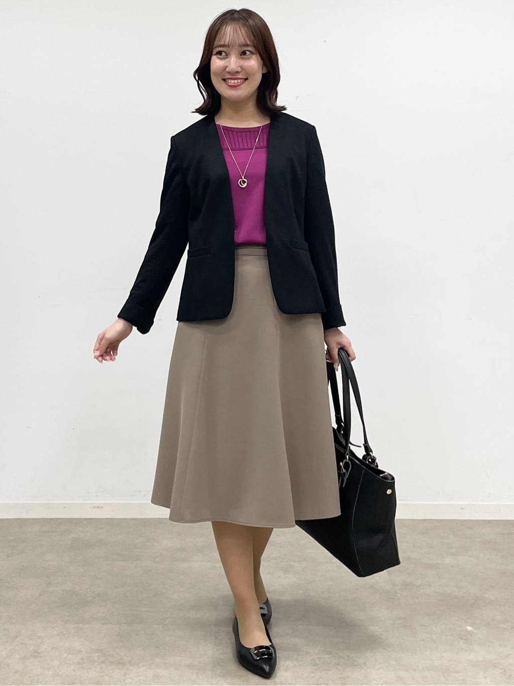 yukariさんの「Reflect｜【WEB先行カラーあり／手洗い可】ジョーゼットスリーブ&times;ニット」を使ったコーディネート