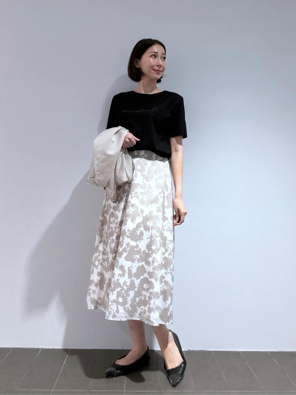 Yukaさんの「COUP DE CHANCE｜【手洗い可／日本製】花柄フレアスカート」を使ったコーディネート