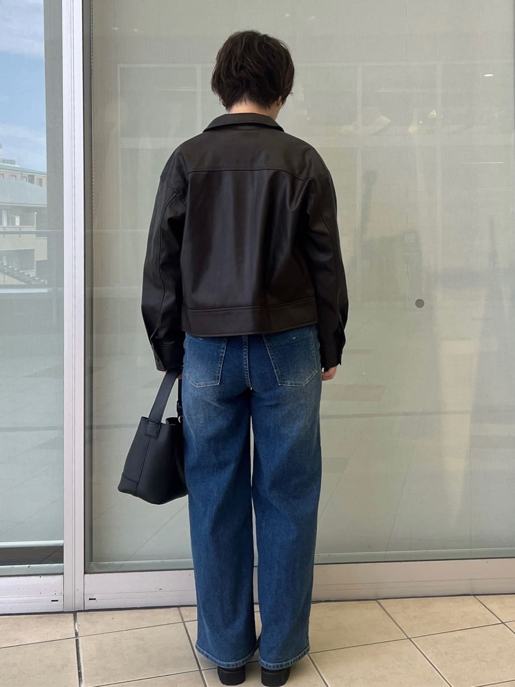 yo-koさんの「OPAQUE.CLIP｜シンセティックレザー調ブルゾン【洗える】」を使ったコーディネート