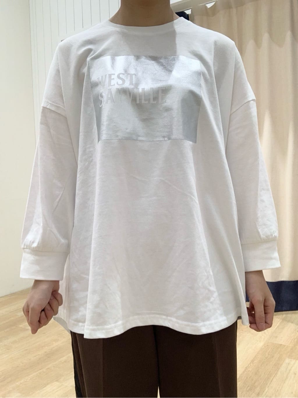 IMARIさんの「Dessin｜【洗える】箔プリントロングTシャツ」を使ったコーディネート