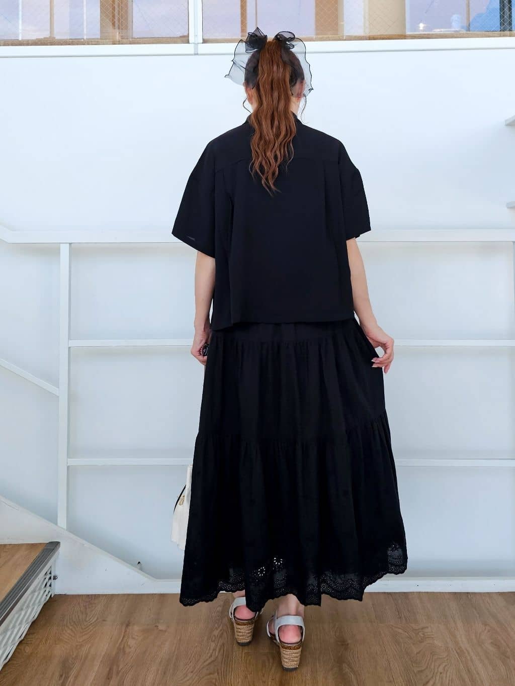 ゆゆさんの「SHOO･LA･RUE｜【S-LL】一枚でサマ見え チュールドッキングシャツ」を使ったコーディネート