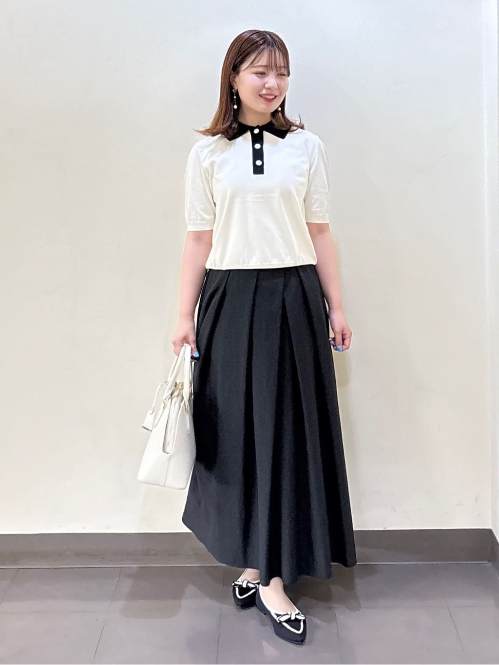 いくみさんの「UNTITLED｜【トレンド/きれいめ】5分袖ポロニット」を使ったコーディネート