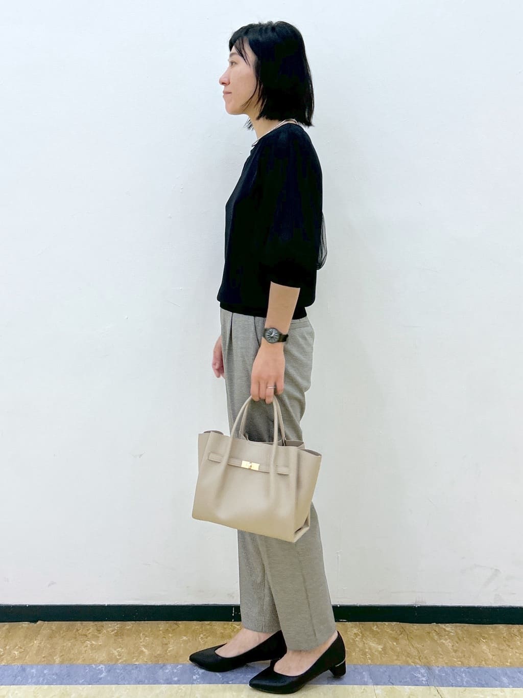 su.さんの「index｜《5色展開》マジョリカプリーツスリーブニット【洗濯機洗い可】」を使ったコーディネート