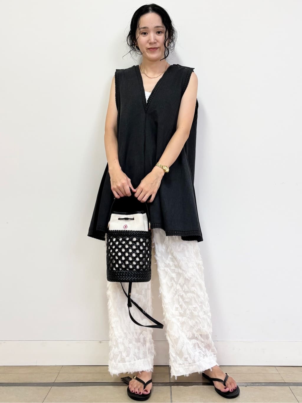 YOKOTAさんの「DRESSTERIOR｜◆【otonaMUSE5月号掲載/3WAY】メッシュ＆キャンバス バケツBAG」を使ったコーディネート