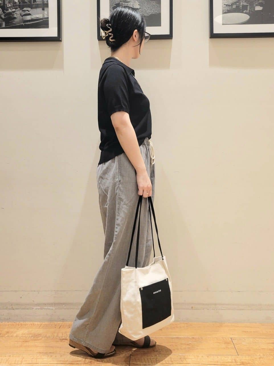 ななこさんの「SHOO･LA･RUE｜【S-LL/洗える】大人の抜け感 スキッパーニット」を使ったコーディネート