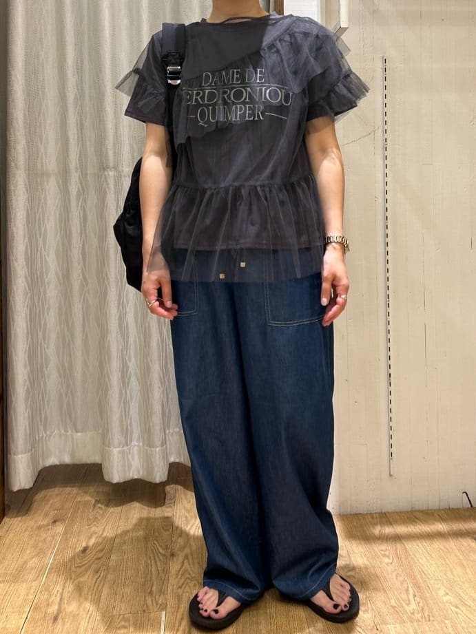 ga_riさんの「THE SHOP TK｜【セットアイテム】チュール&times;ロゴTシャツ/洗える」を使ったコーディネート