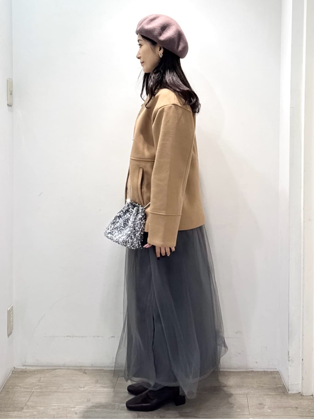 yuicciさんの「OPAQUE.CLIP｜ウールライクメルトンノーカラーコート【洗濯機洗い可】」を使ったコーディネート