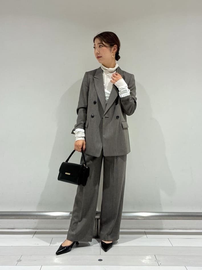 Rinさんの「UNTITLED｜【セットアップ可】ウールライク ダブルブレストジャケット」を使ったコーディネート