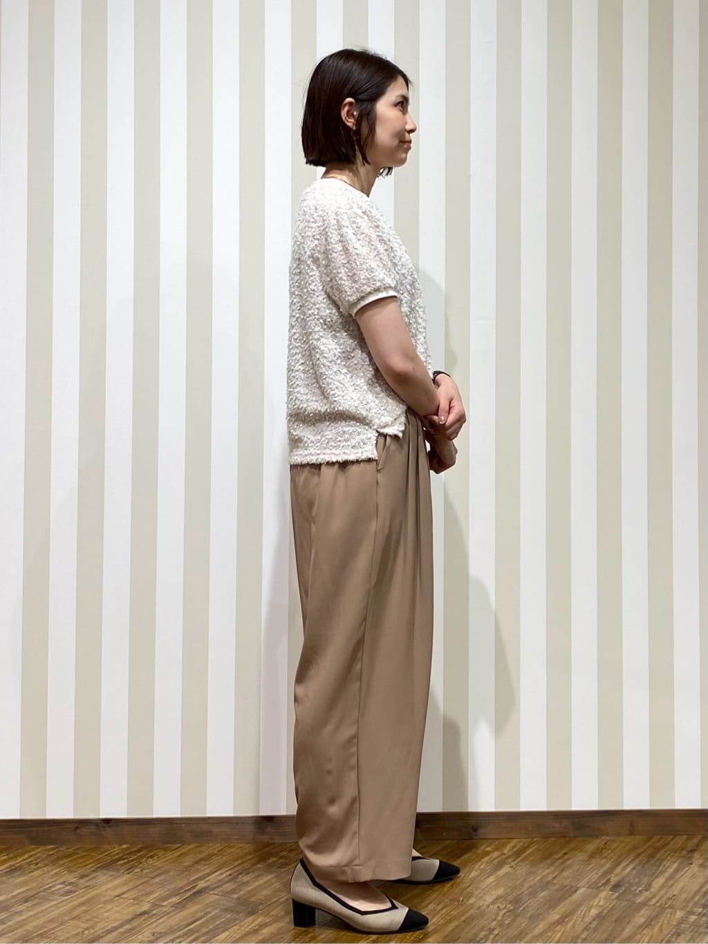 SAOさんの「SHOO･LA･RUE｜【洗濯機可/S-LL】さっと羽織れる 軽量リブブルゾン」を使ったコーディネート