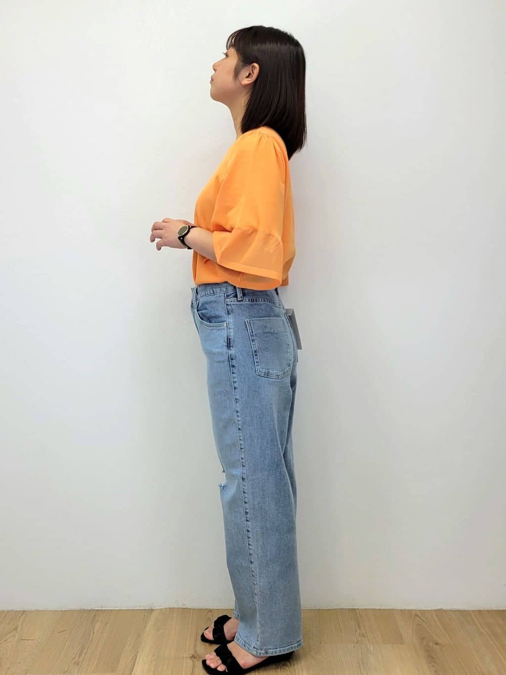 LISAさんの「OPAQUE.CLIP｜《5色展開》シアーフレアスリーブニット【洗濯機洗い可】」を使ったコーディネート
