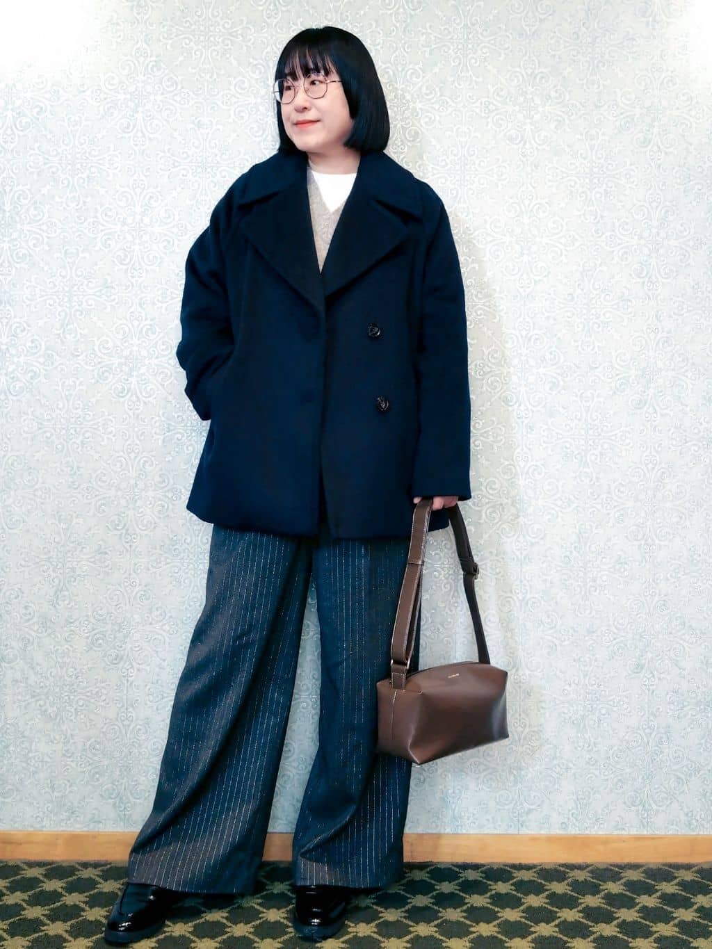 みいさんの「index｜ラメストライプワイドパンツ【洗濯機OK】」を使ったコーディネート