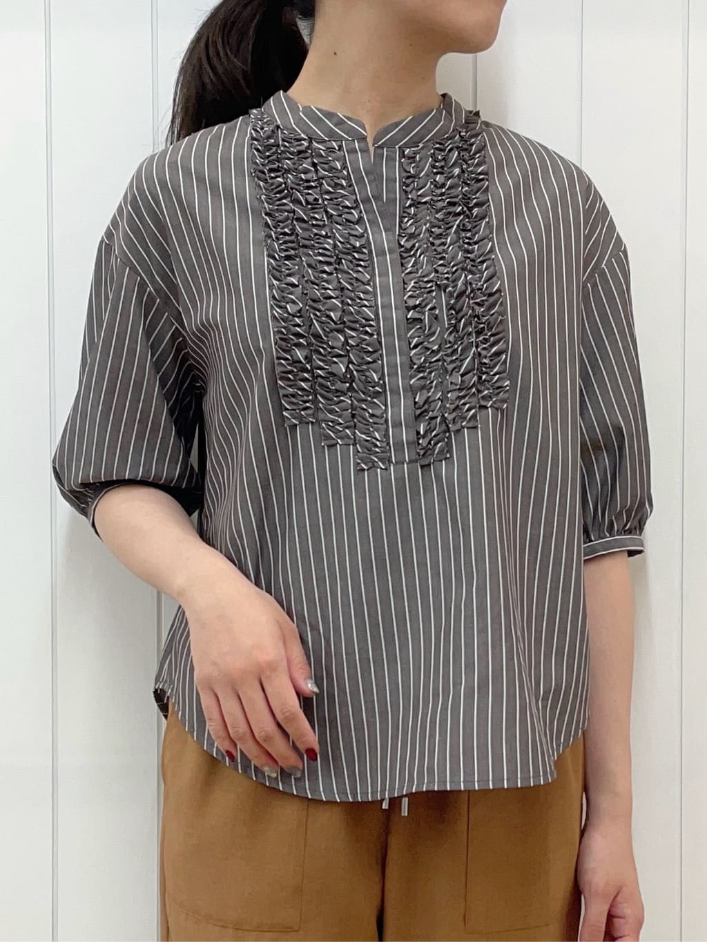 Mayaさんの「Dessin｜【ウエストゴム・洗える】アウトポケットワイドパンツ（XS～L）」を使ったコーディネート