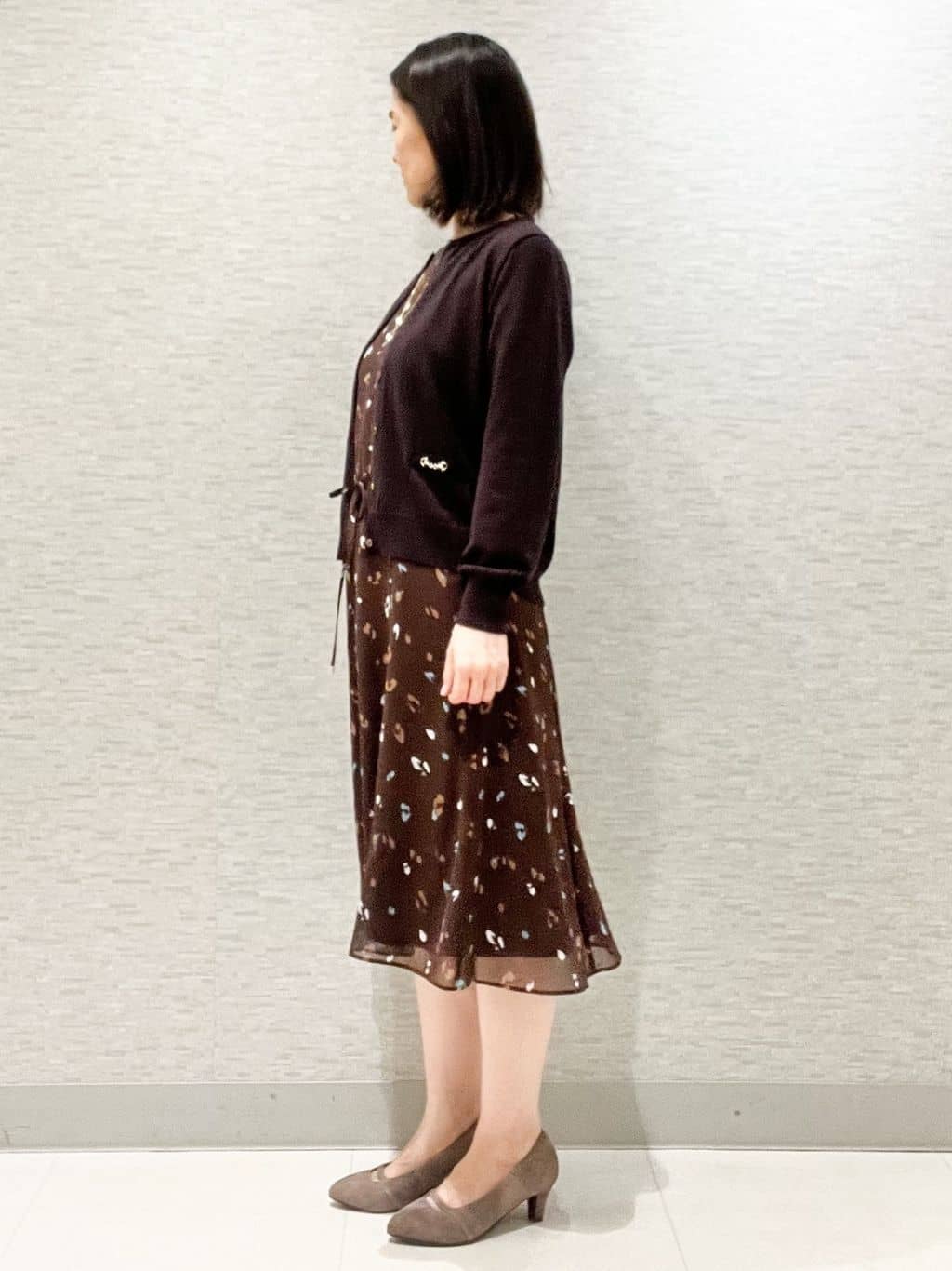 marikoさんの「Reflect｜【ウエストリボン付き】フレアプリントワンピース」を使ったコーディネート