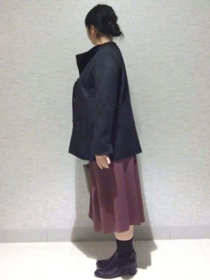 sakoさんの「Reflect｜【SS-4Lサイズ／衿が顔に当たらない◎】スタンドネックミドルコート」を使ったコーディネート