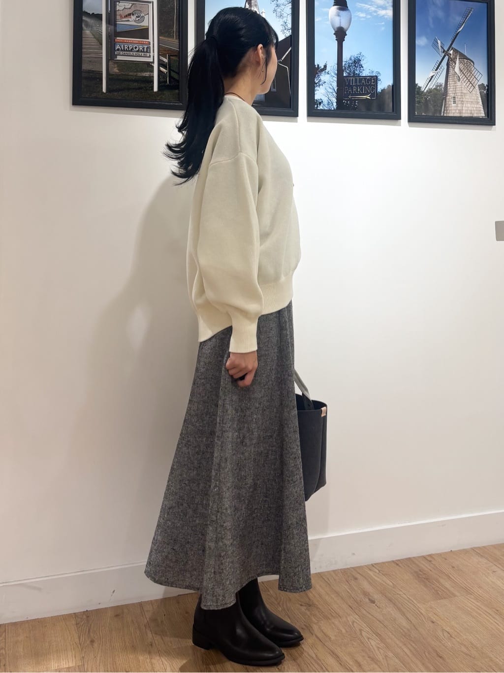 Ririkaさんの「Dessin｜【洗える】ツイードフレアスカート」を使ったコーディネート
