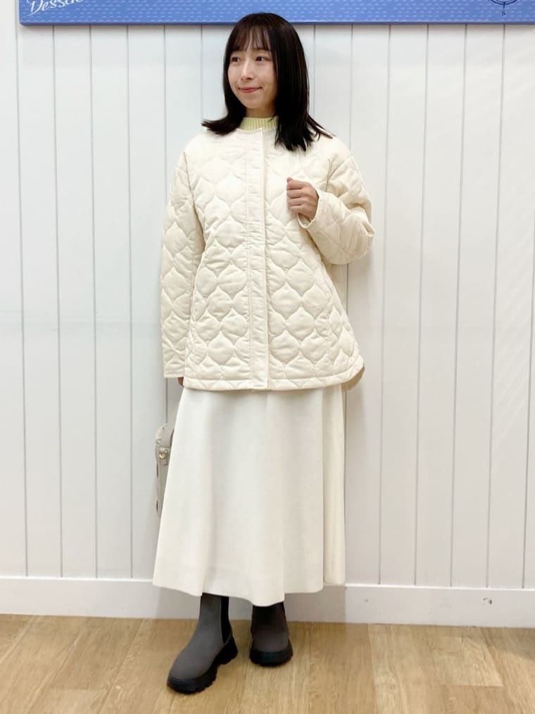yoshiさんの「Dessin｜【洗える】ハイネックベロアモールニット」を使ったコーディネート