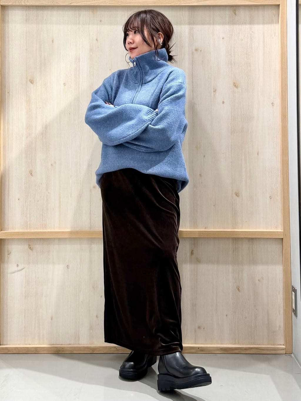 nanaさんの「THE SHOP TK｜【ぎゅっとされているような暖かさ】撥水中綿ブルゾン」を使ったコーディネート