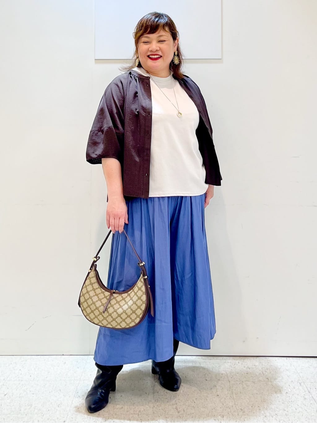 kimmyさんの「Reflect｜【E‐QUALITY／体型カバー】シアー&times;レースデザインプルオーバー」を使ったコーディネート