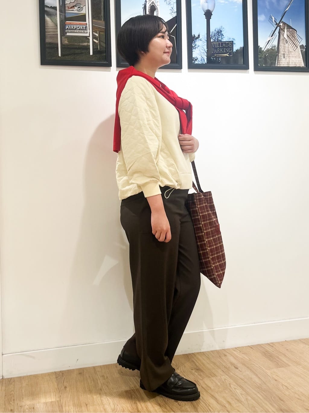 Asukaさんの「Dessin｜チェックトートバッグ」を使ったコーディネート