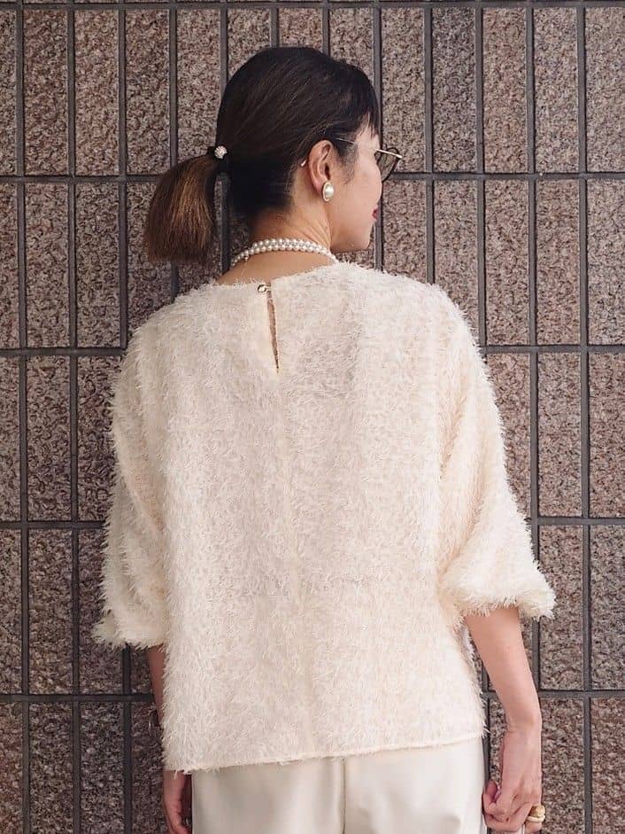 MUTSUKOさんの「UNTITLED｜【洗える/1枚で着映え】カットジャカードトップス」を使ったコーディネート
