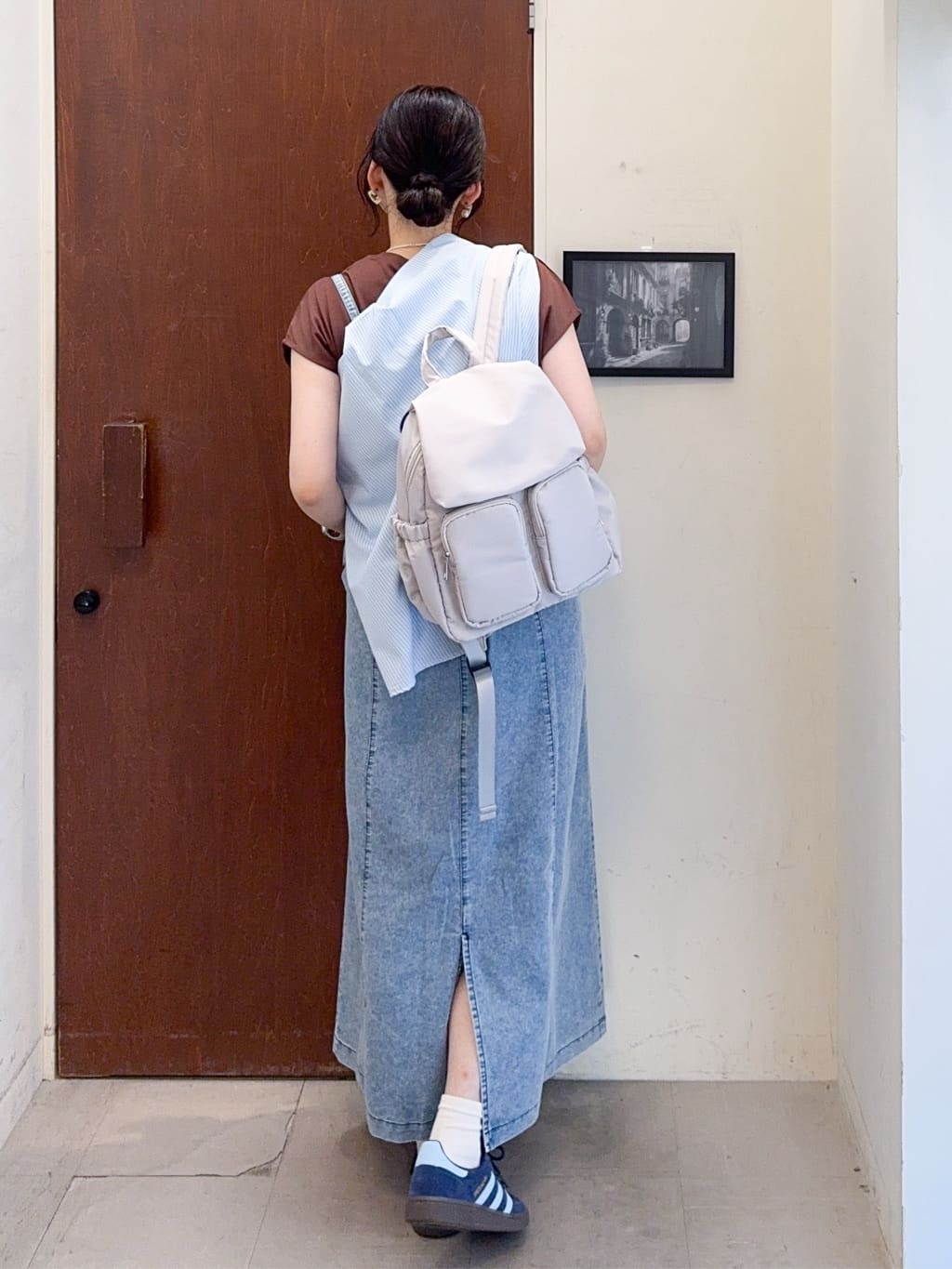 𝐇𝐢𝐫𝐨𝐦𝐢さんの「SHOO･LA･RUE｜【S-LL/汗ジミ軽減/ひんやり/UV】インせず着られる フレンチスリーブTシャツ」を使ったコーディネート