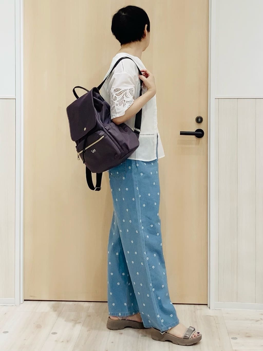 ノンさんの「SHOO･LA･RUE｜【S-LL/6分袖】レースデザインで華やか見え お袖刺繍ブラウス」を使ったコーディネート
