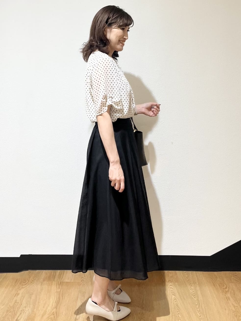 ayaさんの「Reflect｜【マシンウォッシュ可／セットアップ可】コツキ柄プリントブラウス」を使ったコーディネート