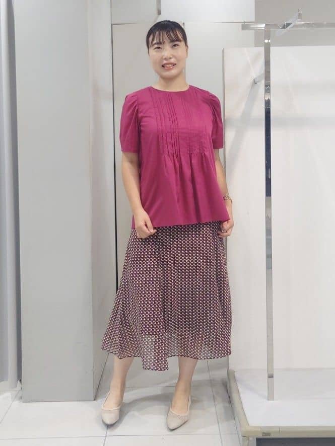 AZUSAさんの「Reflect｜【すっきり見え！長め丈】ピンタックデザインチュニックブラウス」を使ったコーディネート