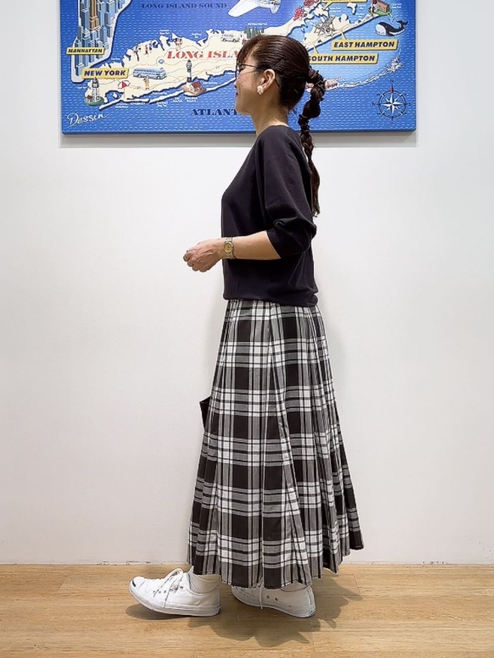 Yasucoさんの「Dessin｜【洗える】後ろボタンニットプルオーバー七分袖」を使ったコーディネート
