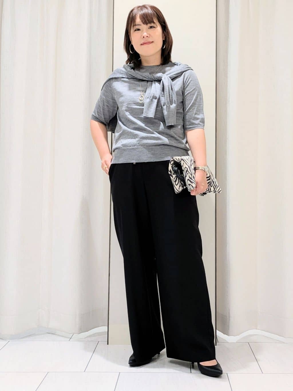 Onumaさんの「UNTITLED｜【アンサンブル可/洗える/Vネック】ウールシルクカーディガン」を使ったコーディネート